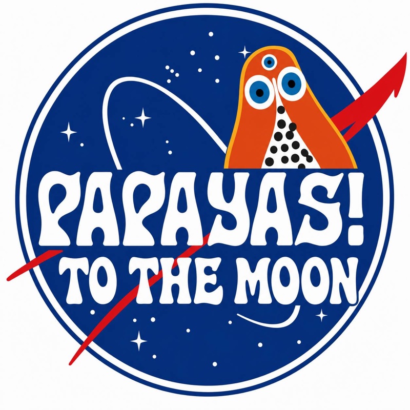 Papayas to the Moon mission badge, the $PAPAYAS token logo